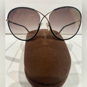 Tom Ford Black and Gold Aviator Sunglasses